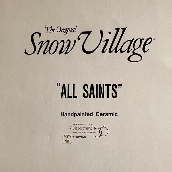 VTG Retired Department 56 “All Saints Church” Handpainted Ceramic Made in USA - Picture 16 of 16